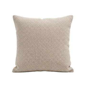 Beige woven decorative throw pillow for home