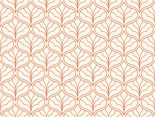 Damask leaves seamless pattern. Vector retro style background print. Decorative flower texture.