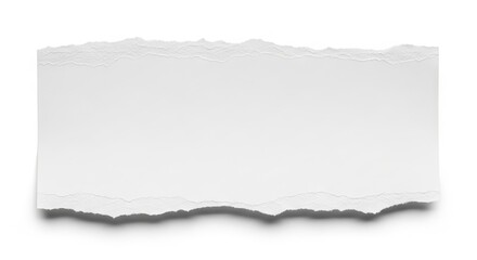 Obraz premium Clean White Torn Paper Banner with Rough Edges and Subtle Drop Shadow.