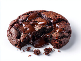 chocolate crumbl cookie isolated on white background