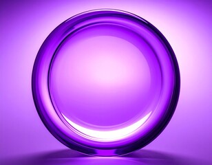Fototapeta premium Glossy Purple Glass Plate with Rounded Rim and Gradient Lighting