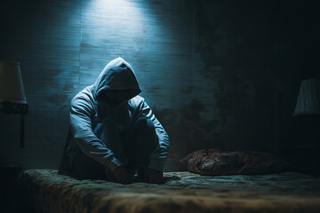 young man meditating