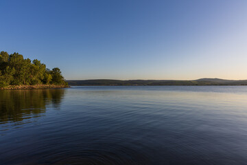 Musov lake landscape and view of the Palava landscape