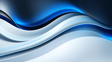 Fototapeta premium Abstract blue and white wave background with a modern design, creating a smooth and dynamic flow for a futuristic and artistic presentation