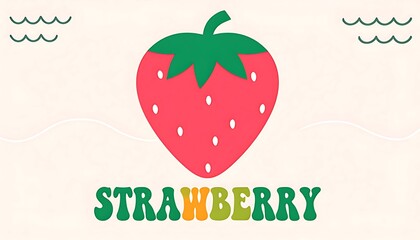 Colorful illustration of a strawberry.