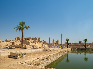 The Karnak Temple complex, a major ancient Egyptian landmark and historical site in Luxor