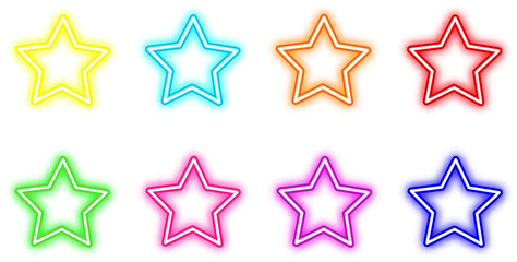 Star neon set. Star neon frame set. Star neon border set.	
