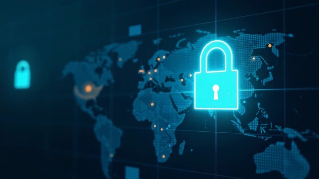 A map with a lock icon indicating a secure location or personal boundary