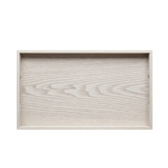 Empty wooden tray with copy space top view

