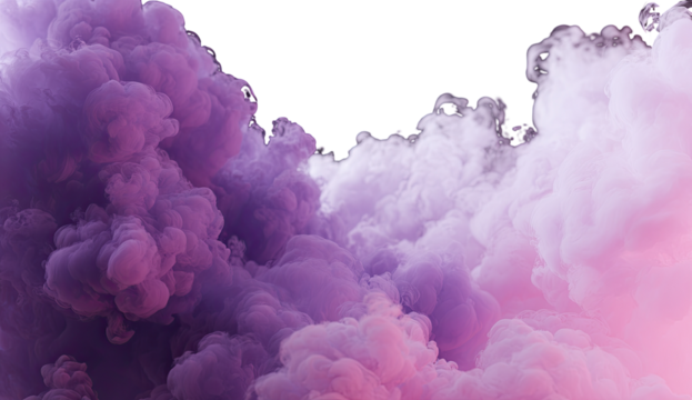 Abstract swirling smoke clouds in shades of purple and pink