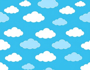 Simple cartoon clouds on a blue sky
