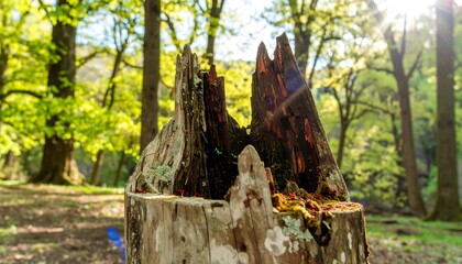 Forest stump close-up