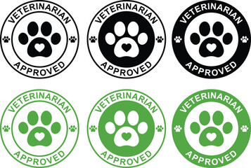 Veterinarian Approved Stamp – Pet Wellness Certified Label Icon Design