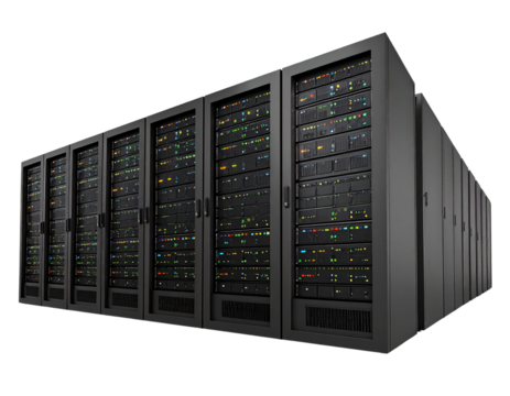 Compact Desktop Server with Minimalist Design Isolated on Transparent Background