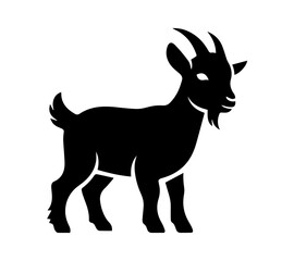 Goat Kid Silhouette Vector on Transparent Background – Cute Farm Animal Clipart