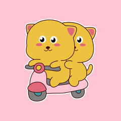 Adorable cartoon kitten stickers playful and cute character 
