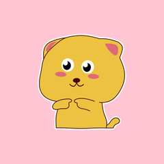 Adorable cartoon kitten stickers playful and cute character 