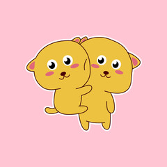 Adorable cartoon kitten stickers playful and cute character 