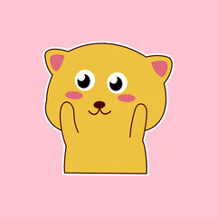 Adorable cartoon kitten stickers playful and cute character 