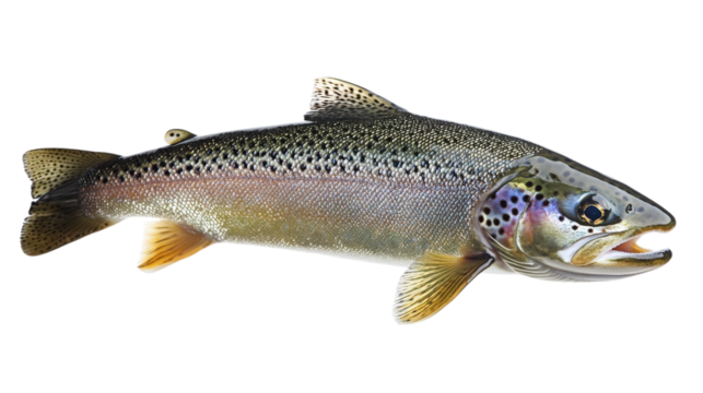 Rainbow Trout Fish isolated on a Transparent Background