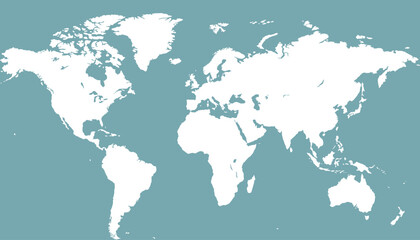 World map. Grey modern vector map. Silhouette map.	