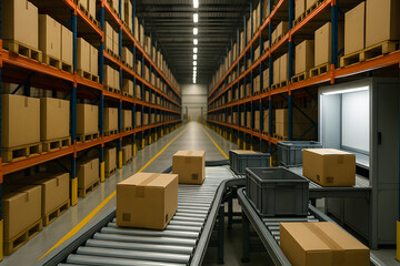 warehouse with boxes