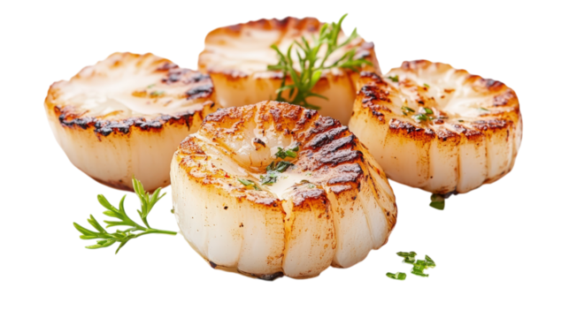 Seared Scallops with Herbs Gourmet Seafood Dish