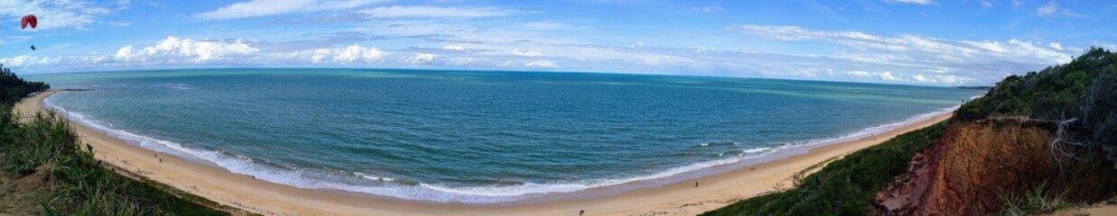 Panoramic view of Parracho Beach in Arraial D'ajuda, Bahia, Brazil