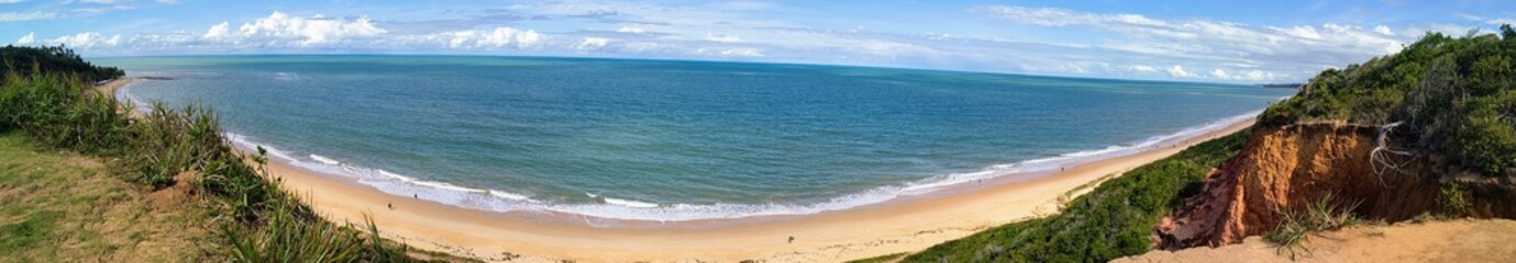Panoramic view of Parracho Beach in Arraial D'ajuda, Bahia, Brazil