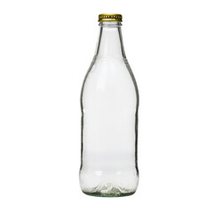Transparent Glass Bottle with Water and Air Bubbles Inside