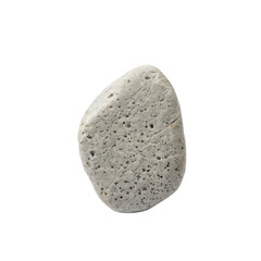 Fototapeta premium Gray Pumice Stone with Texture and Bubbling Surface on White Background