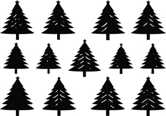 Fototapeta premium Silhouette Christmas Trees Design Collection