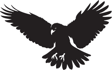 Fototapeta premium Graceful flying bird silhouette in flight