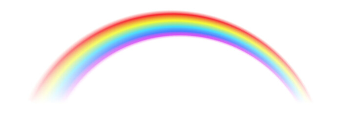 Transparent realistic semicircle arc rainbow spectrum illustration with bright wave colors red blue yellow green orange in sky isolated background weather fantasy curve effect abstract element