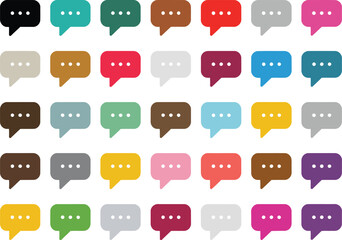 Colorful Speech Bubble Icons A Vibrant Collection of Communication Symbols