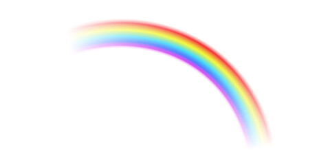 Obraz premium Transparent realistic semicircle arc rainbow spectrum illustration with bright wave colors red blue yellow green orange in sky isolated background weather fantasy curve effect abstract element