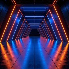 Futuristic neon tunnel