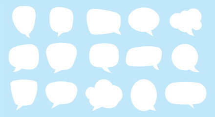 Silhouette speech bubble vector set. black on a white background. simple flat design. text box and message icon collection on a white background. vector illustration.