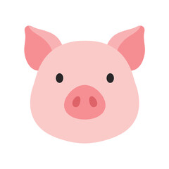 Fototapeta premium Cute pink pig head, a charming vector illustration of a farm animal, perfect for adding a touch of rustic charm to any project