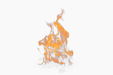 PNG realistic flame appearing spontaneously, isolated on a transparent background, vivid orange and yellow hues, dynamic movement, glowing edges, and natural fire texture with lifelike intensity.