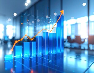 Modern business graph rising