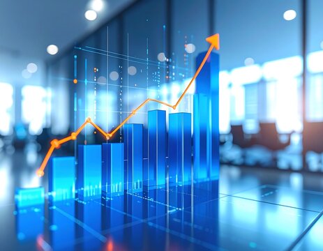 Modern business graph rising