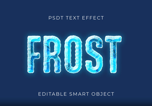 Blue Frost Font Ice Crystal Beveled Text Effect