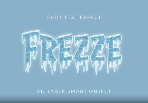 Blue Frost Font Frozen Melting Ice Text Effect