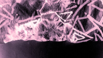 Unusual Colour Painted. Rose Tie Dye Stripe.