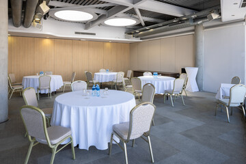 interior of a banquet hall in a modern hotel