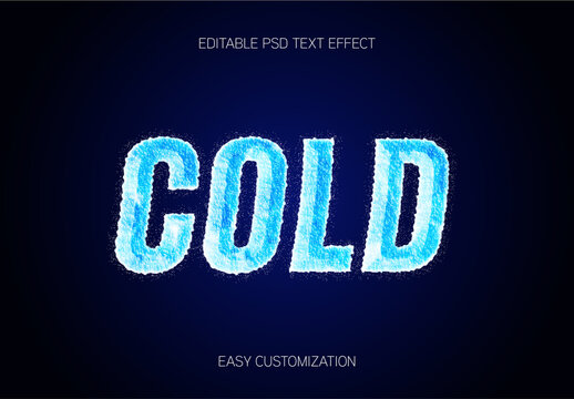 Blue Cold Font Snowy Frosted Text Effect