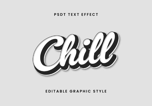 White And Black Flat Script Font Retro Cursive Stylish Lettering Text Effect