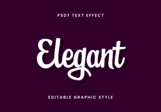 White Flat Script Font Elegant Lettering Text Effect