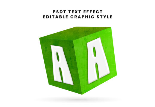 Green And White Cube Font Alphabet Fun Toy Text Effect